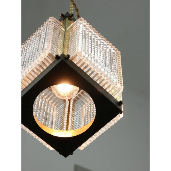 Image 1 of Vintage brass and glass lantern, Italy