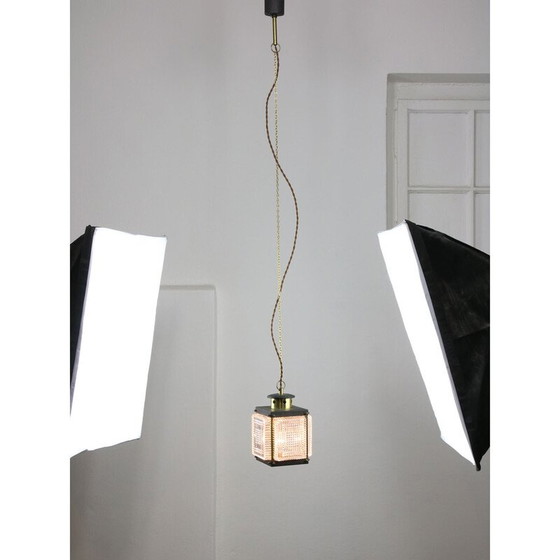 Image 1 of Vintage brass and glass lantern, Italy