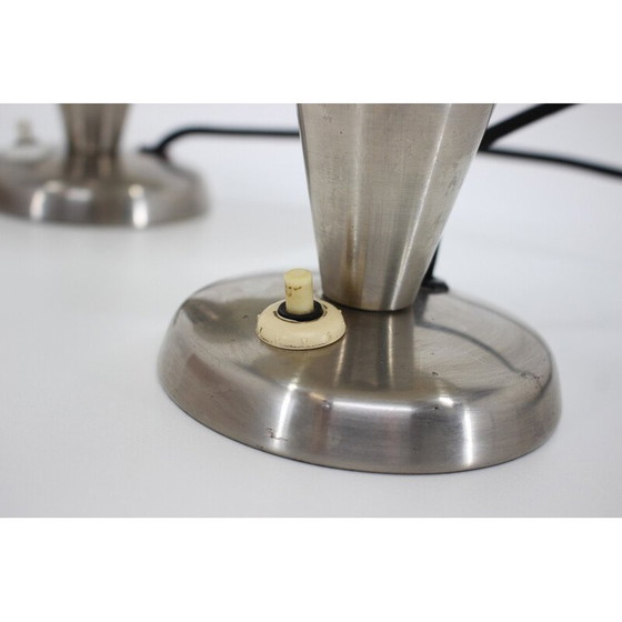 Image 1 of Coppia di lampade cromate vintage Bauhaus, Cecoslovacchia 1930