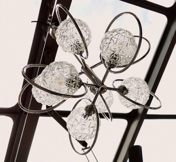 Image 1 of 8 Lamps Sputnik Ice Glass Chandelier