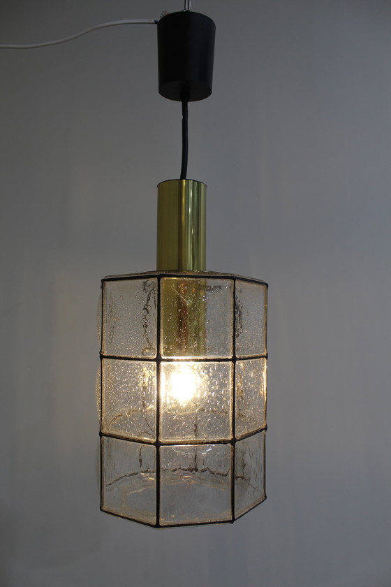 Image 1 of Lampe suspendue vintage Glashütte Limburg