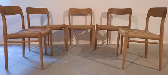 Image 1 of 5x Niels Otto Moller Model 75 chairs