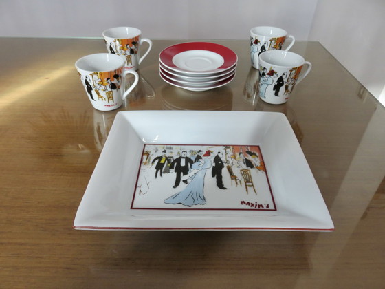 Image 1 of Set Of 4 Maxim' De Paris Coffee Cups And Coasters