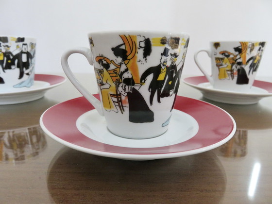 Image 1 of Set Of 4 Maxim' De Paris Coffee Cups And Coasters