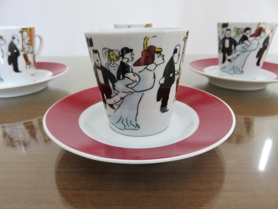 Image 1 of Set Of 4 Maxim' De Paris Coffee Cups And Coasters