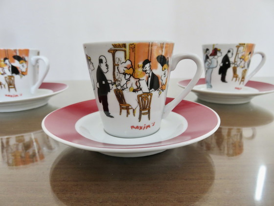 Image 1 of Set Of 4 Maxim' De Paris Coffee Cups And Coasters