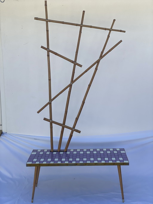 VEB Mosaic Tile and Bamboo Plant Stand