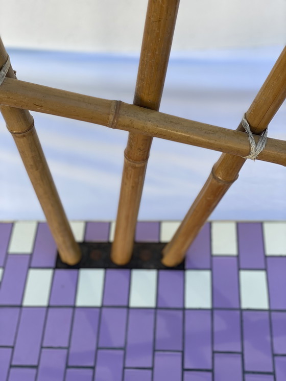 Image 1 of VEB Mosaic Tile and Bamboo Plant Stand