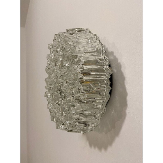 Image 1 of Vintage wall lamp in murano glass and black metal, Italy 1970