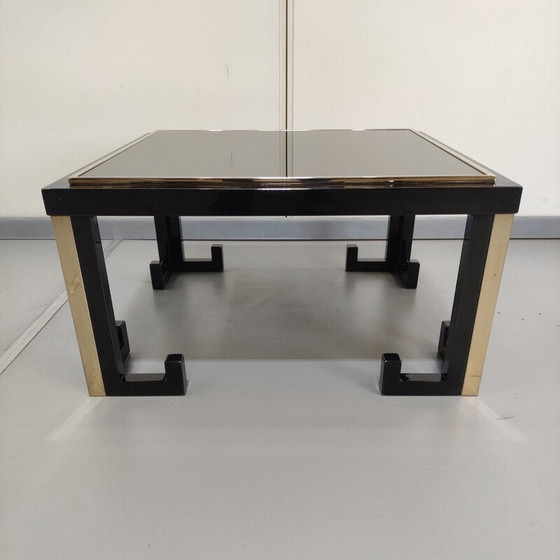 Image 1 of Tavolino vintage M2000 con piano specchiato fumé