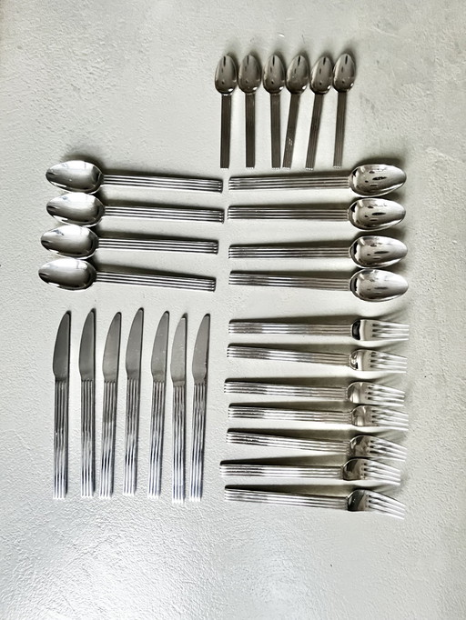 Cutlery Set Ikea Strateg 1970 Design By Ehlén Johansson. 7 Forks, 7 Knives, 8 Spoons, 6 Small Spoons