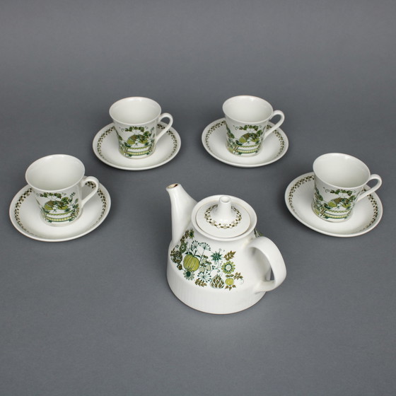Image 1 of Figgjo Flint Turi Design, Set di 4 tazze e piattini e teiera con Decor Market