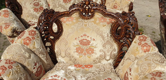 Image 1 of 2x Italian baroque armchairs + sofa