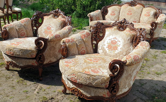 Image 1 of 2x Italian baroque armchairs + sofa