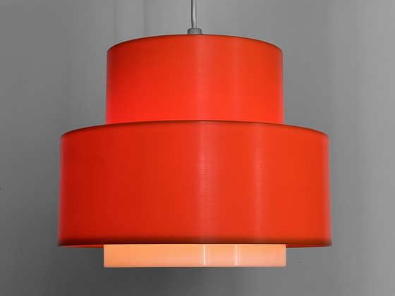 Image 1 of Pendant Light "Cylindus" By Uno And Östen Kristiansson For Luxus. Sweden 1970S