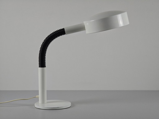 Vintage 1970S Mid-Century Modern Hala Zeist Lampenfabriek White Metal Gooseneck Table Lamp