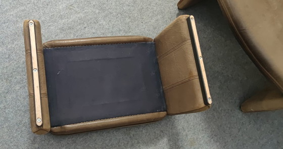 Image 1 of De Sede Sesssel + stool Mid - Century 60s Danish Design Leather Vintage Retro 60S