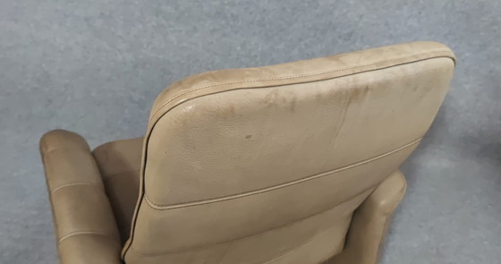 Image 1 of De Sede Sesssel + stool Mid - Century 60s Danish Design Leather Vintage Retro 60S