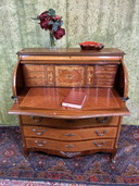 vintage Brocante inlaid rolltop bureau 1920-1930