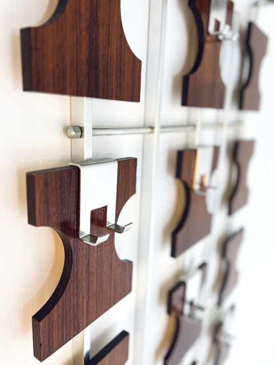 Image 1 of Teak wall coat rack