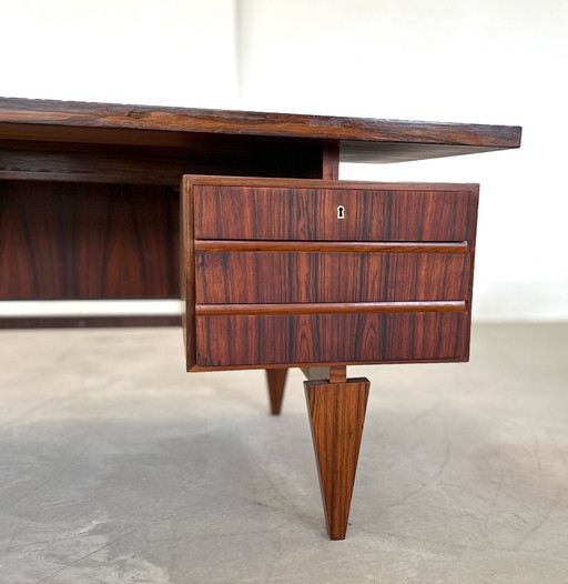 Rosewood Desk By Illum Wikkelsø, 1970S.