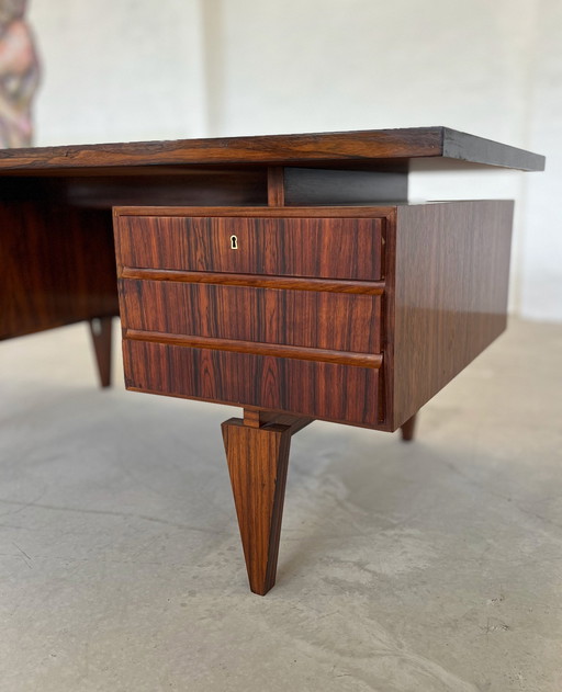 Rosewood Desk By Illum Wikkelsø, 1970S.