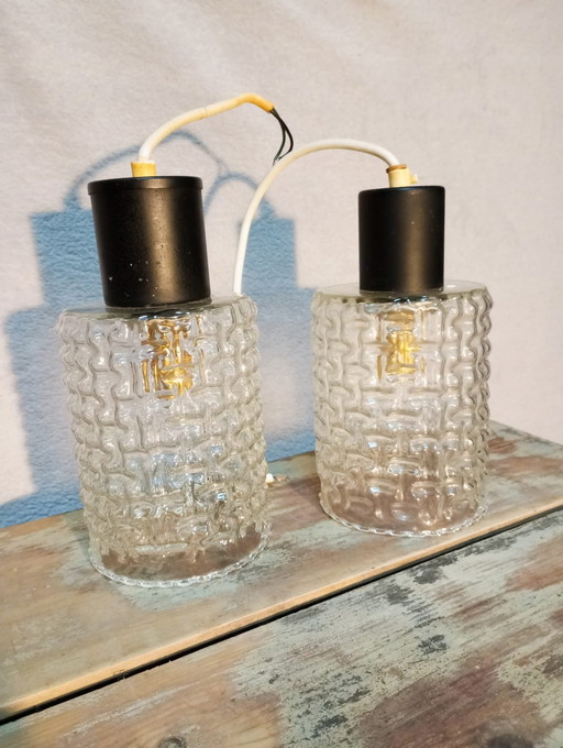 2x Pendant Lights Glass