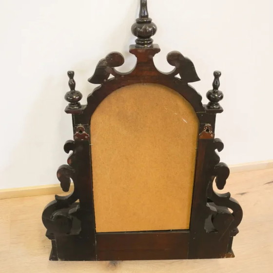 Image 1 of Antique Wall Mirror with Console and Two Small Drawers