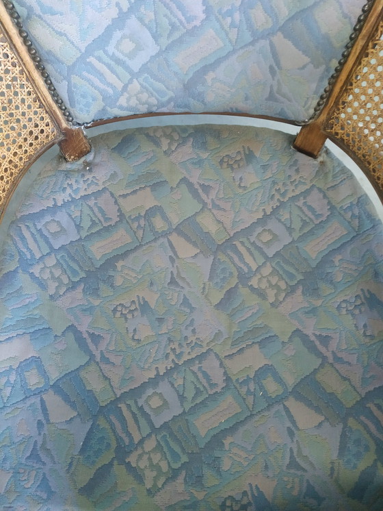 Image 1 of Vintage Faux Bamboo Georgetti Wingback 1970s Chair