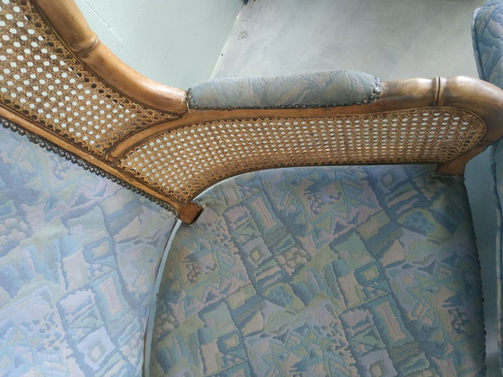 Image 1 of Vintage Faux Bamboo Georgetti Wingback 1970s Chair