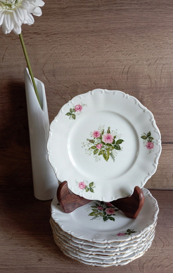 Image 1 of 8 Dessert Plates Retro Chic 1930/50, From Seltmann Weiden