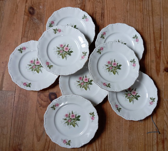 Image 1 of 8 Dessert Plates Retro Chic 1930/50, From Seltmann Weiden