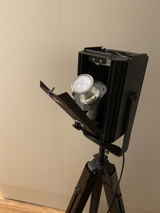 Image 1 of Industrial Theater Spot On Adjustable Wooden Tripod - Dimmable Led