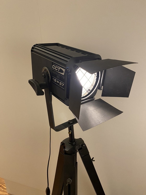 Image 1 of Industrial Theater Spot On Adjustable Wooden Tripod - Dimmable Led