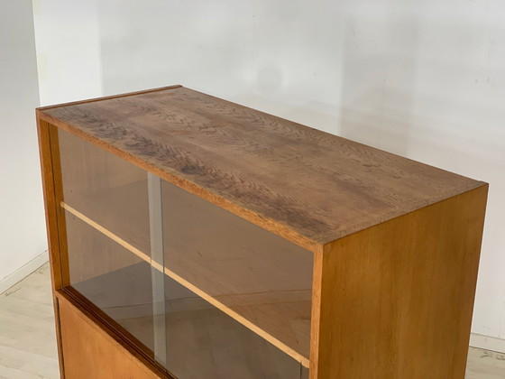 Image 1 of Credenza alta Hellerau di metà secolo, vetrina da soggiorno vintage