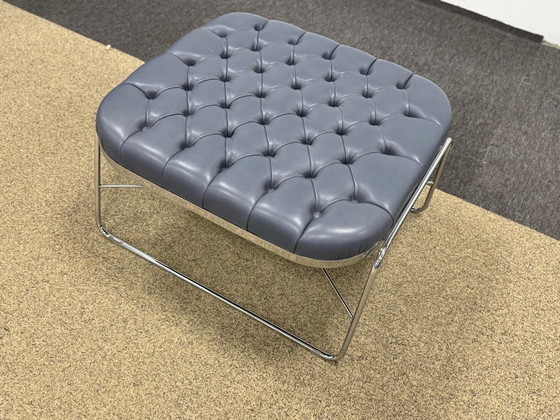 Image 1 of Molinari stool blue leather 