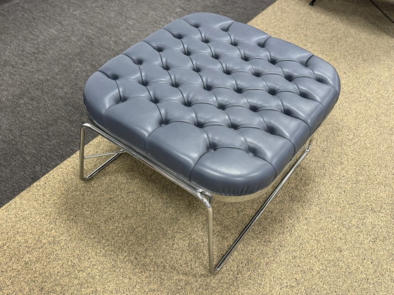 Image 1 of Molinari stool blue leather 