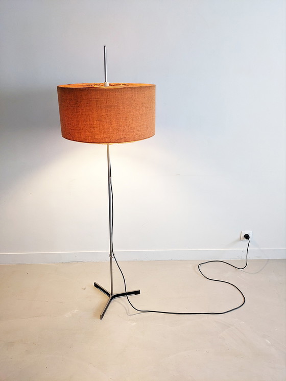 Image 1 of STAFF Orange & Chrome Floor Lamp 1960's