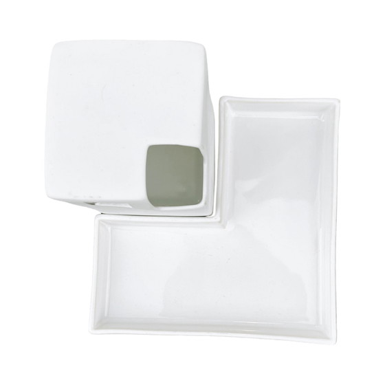 Image 1 of Vaso bianco minimalista + supporto Asa, Germania, anni '80.