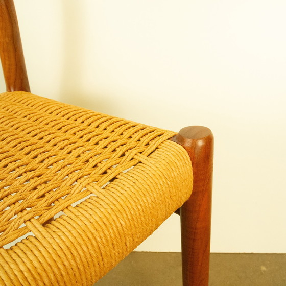 Image 1 of Dining table chairs, model 75 by Niels Otto Möller, teak and paper cord, 1960s