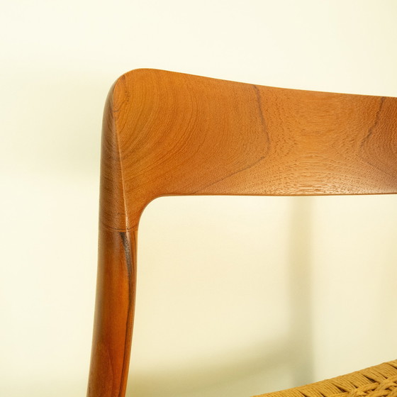 Image 1 of Dining table chairs, model 75 by Niels Otto Möller, teak and paper cord, 1960s