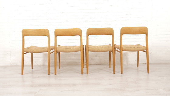 Image 1 of Set Of 4 Dining Chairs | Niels Otto Moller | Oak | Model 75