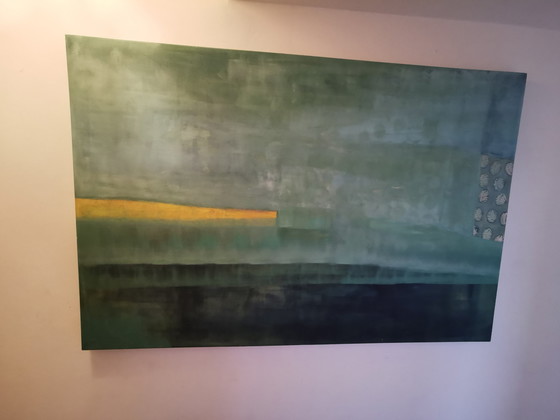 Image 1 of Wadden Landscape 150x100 - By Nathalie Van Barneveld - Acrylic on Canvas Canvas with Wooden Stretcher Frame