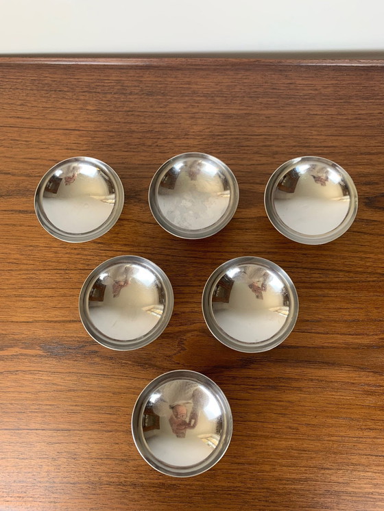 Image 1 of Set of 6 Stainless Steel Dessert Bowls, 1970