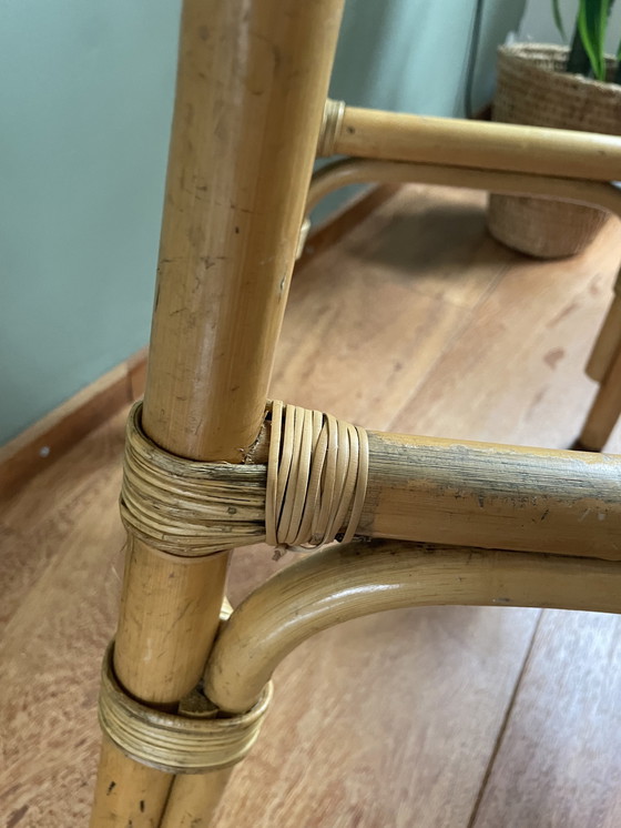 Image 1 of 4x Vintage rattan bar stool