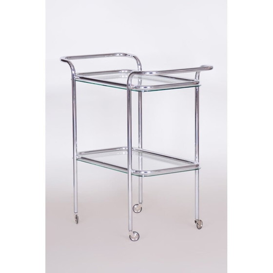 Image 1 of Carrello portavivande in vetro tedesco d'epoca, 1940