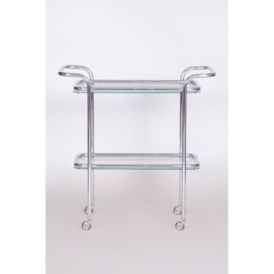 Image 1 of Carrello portavivande in vetro tedesco d'epoca, 1940