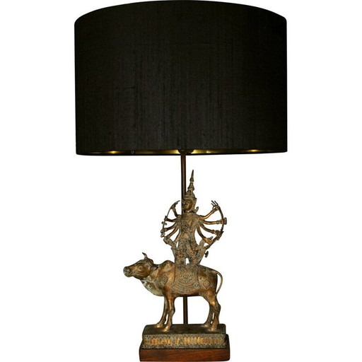Vintage bronze Shiva lamp