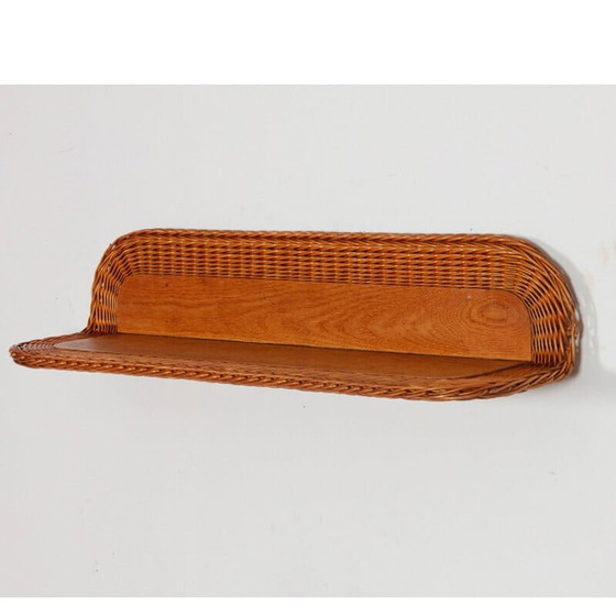 Image 1 of Mensola vintage in rattan di Uluv, Repubblica Ceca 1960