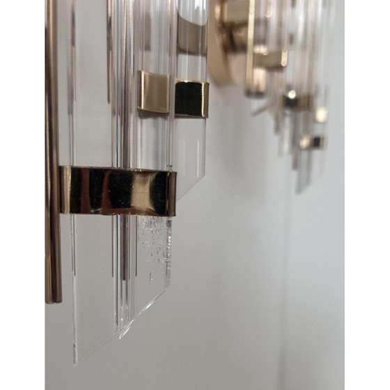 Image 1 of Coppia di lampade da parete vintage in ottone e altuglas, Italia 1970